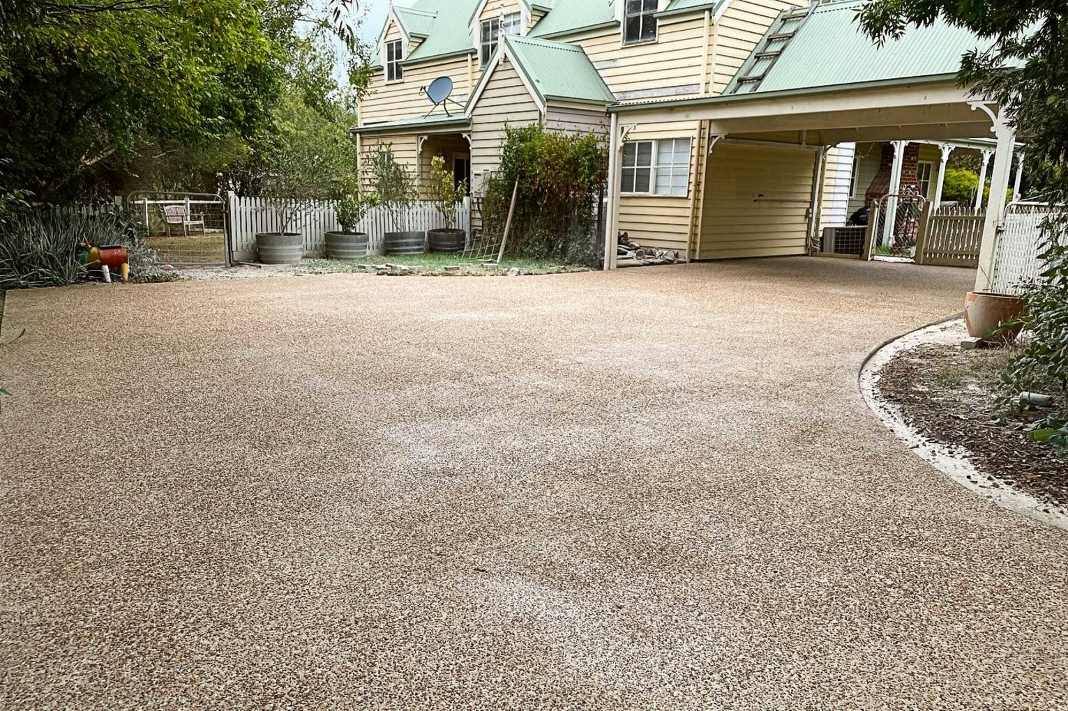 Exposed aggregate driveway