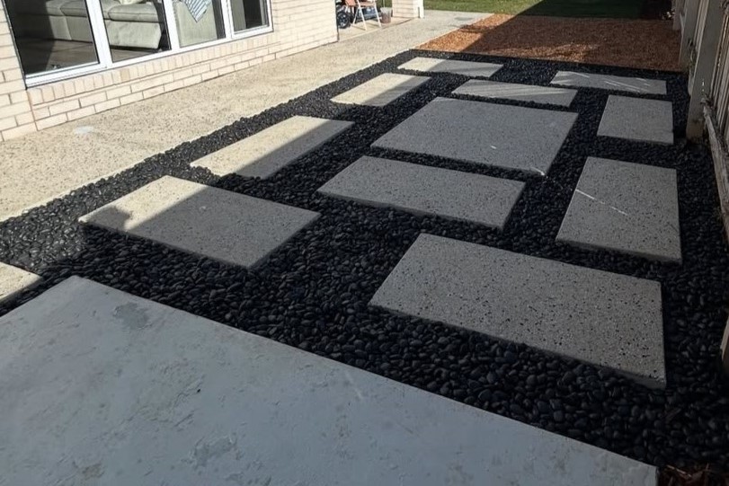 concrete paver on a home backyard